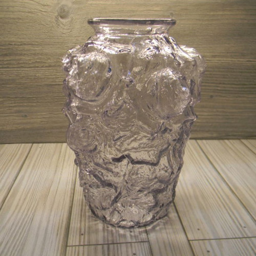 Vintage Antique Manganese Lavender Goofus Glass Vase